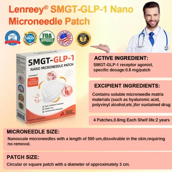 Lenreey® SMGT-GLP-1 Nano Microneedle Patch